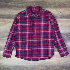 Eddie Bauer Red Plaid Flannel Shirt Men's XL